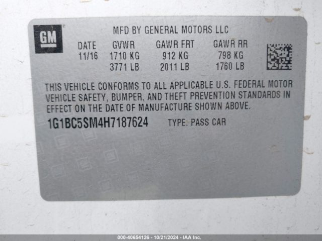 1G1BC5SM4H7187624 Chevrolet Cruze Ls Auto