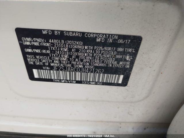 JF2SJARC0JH421262 Subaru Forester 2.5i Limited