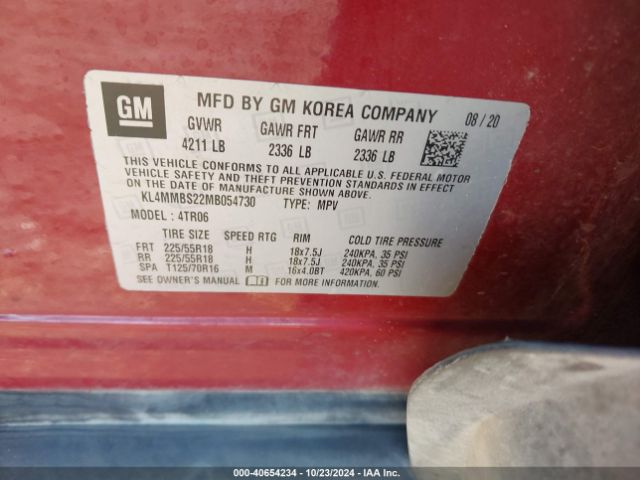 KL4MMBS22MB054730 Buick Encore Gx Fwd Preferred