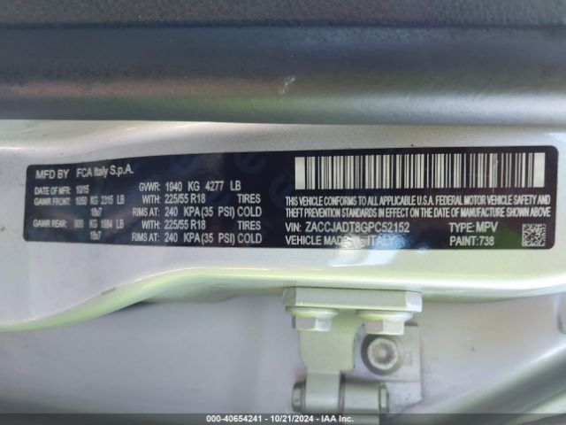ZACCJADT8GPC52152 Jeep Renegade Limited