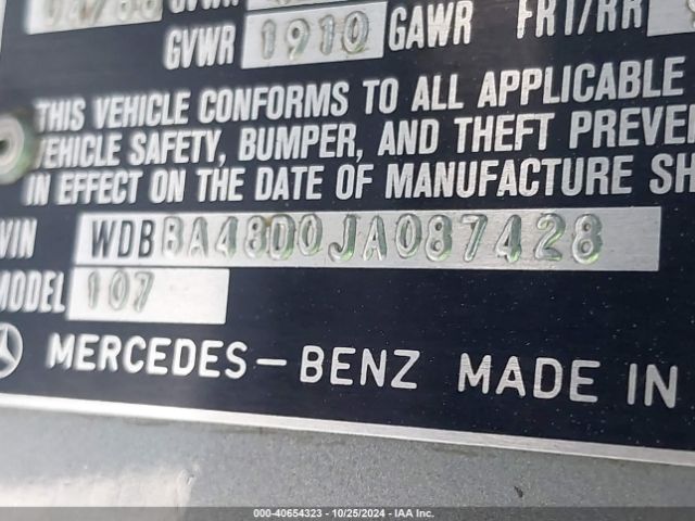 1988 MERCEDES-BENZ 560 WDBBA48D0JA087428 Photo 8