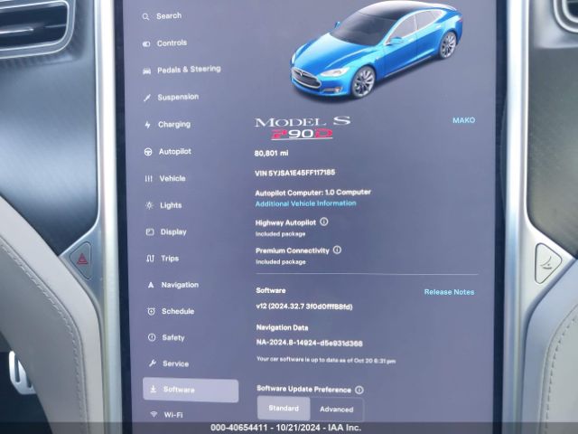 5YJSA1E45FF117185 Tesla Model S 85d/p85d