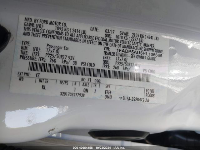 1FADP5AU5HL106665 Ford C-max Hybrid Se