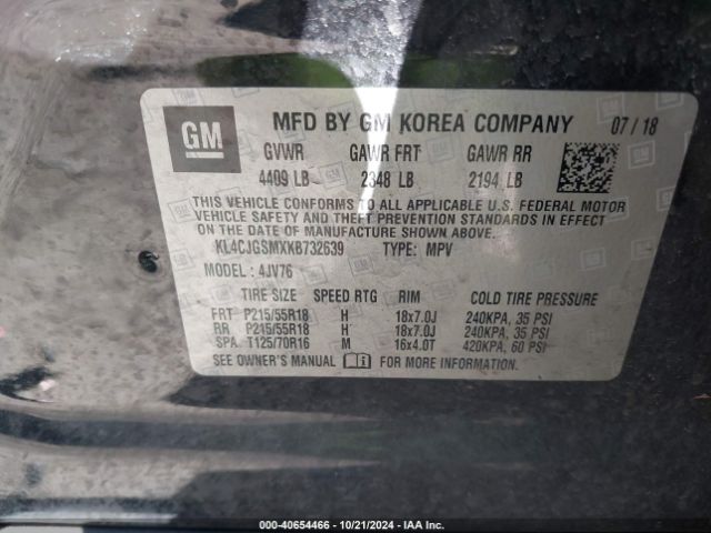 KL4CJGSMXKB732639 Buick Encore Awd Essence