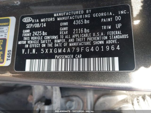 5XXGM4A79FG401964 KIA Optima Lx