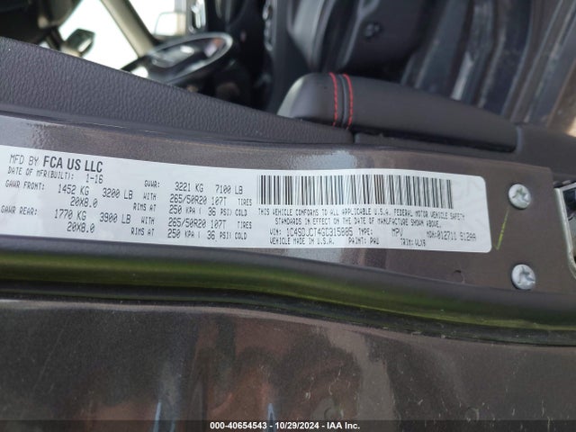 1C4SDJCT4GC315885 Dodge Durango R/t