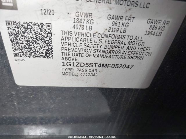 1G1ZD5ST4MF052047 Chevrolet Malibu Fwd Lt