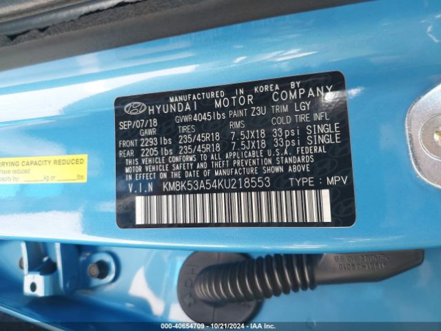 KM8K53A54KU218553 Hyundai Kona Ultimate