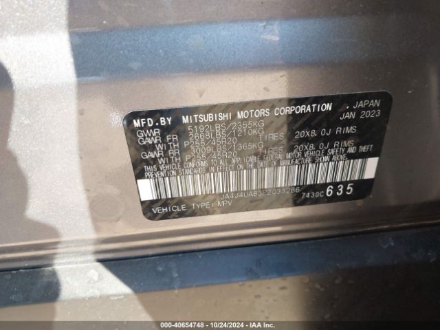 JA4J4UA83PZ033286 Mitsubishi Outlander Ralliart /se 2.5 /se Black Edition /se Special Editiont
