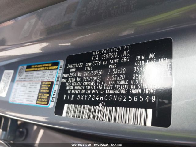 5XYP34HC5NG256549 KIA Telluride Ex