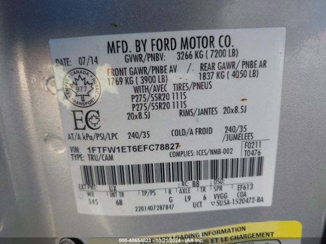 1FTFW1ET6EFC78827 Ford F-150 Fx4