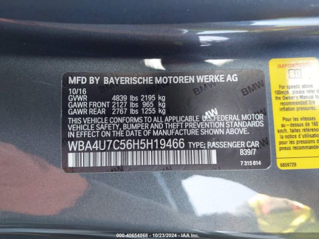 WBA4U7C56H5H19466 BMW 430I