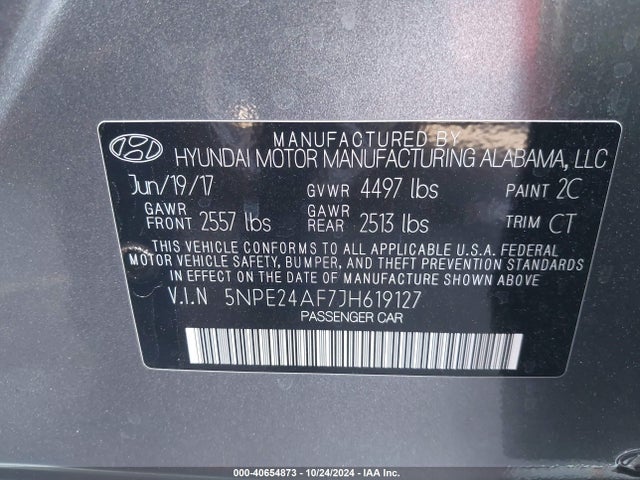 Hyundai SONATA SE 2018 5NPE24AF7JH619127 Image 9