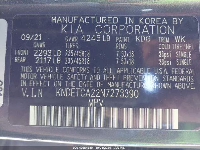 KNDETCA22N7273390 KIA Seltos Sx Turbo