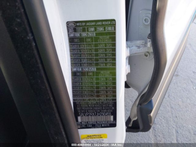 SALVP2RX7JH290455 Land Rover Range Rover Evoque Se/se Premium