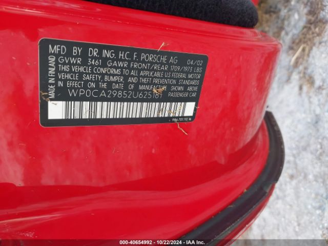 2002 PORSCHE BOXSTER WP0CA29852U625181 Photo 8
