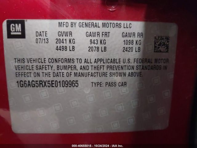 1G6AG5RX5E0109965 Cadillac Ats Standard