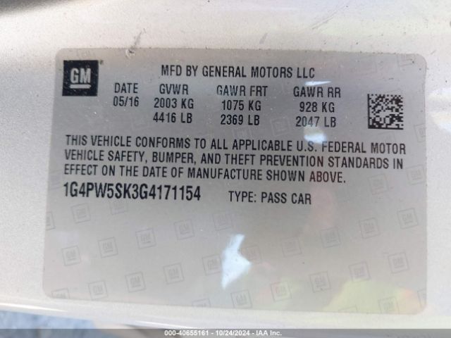 1G4PW5SK3G4171154 Buick Verano Sport Touring Group