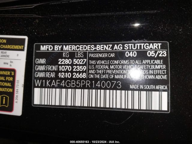 W1KAF4GB5PR140073 Mercedes-Benz C 300 Sedan