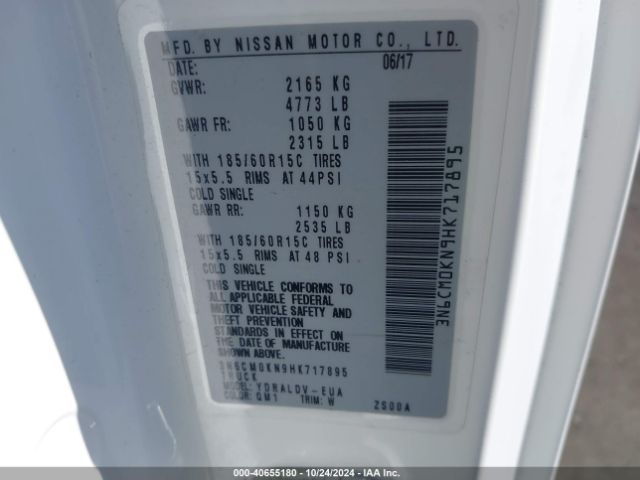 3N6CM0KN9HK717895 Nissan Nv200 S