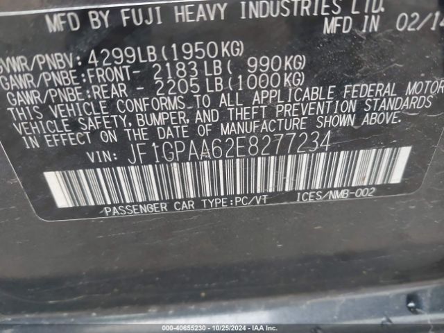 JF1GPAA62E8277234 Subaru Impreza 2.0i