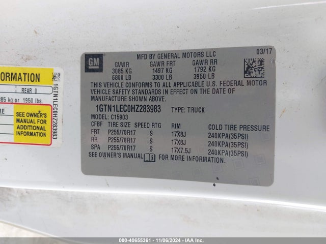1GTN1LEC0HZ283983 GMC SIERRA 1500