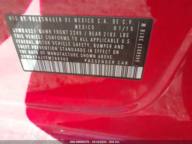 3VWD17AJ7FM286303 Volkswagen Jetta 1.8t Se