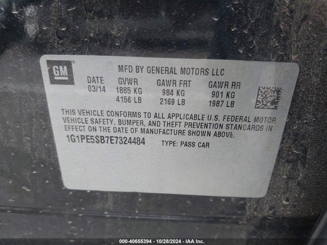 1G1PE5SB7E7324484 Chevrolet Cruze 2lt Auto