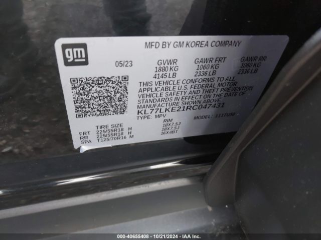 KL77LKE21RC047431 Chevrolet Trax Fwd Activ