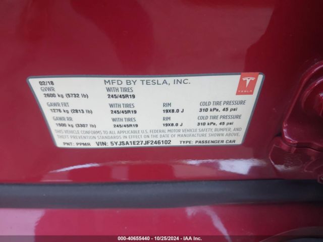 5YJSA1E27JF246102 Tesla Model S 100d/75d/p100d