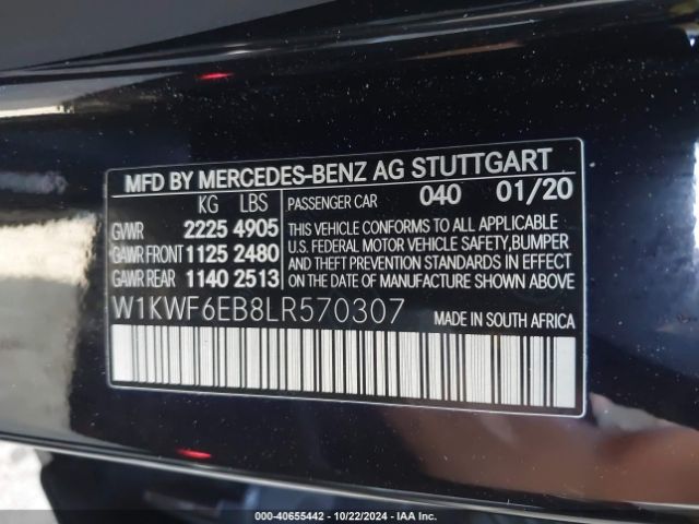 2020 MERCEDES-BENZ AMG C 43 W1KWF6EB8LR570307 Photo 8