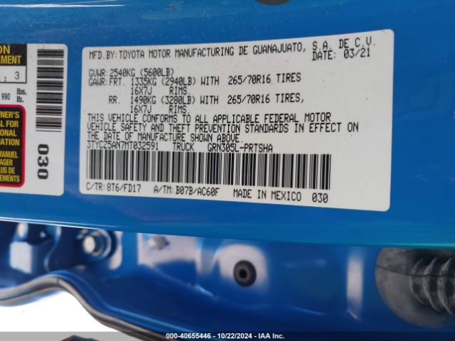 3TYCZ5AN7MT032591 Toyota Tacoma Trd Off-road