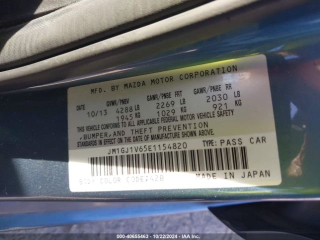 JM1GJ1V65E1154820 Mazda Mazda6 I Touring