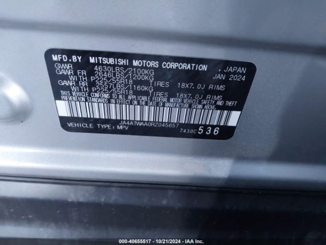 JA4ATWAA0RZ045657 Mitsubishi Eclipse Cross Se /sel