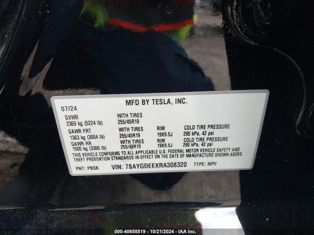 2024 TESLA MODEL Y 7SAYGDEEXRA308320 Photo 8