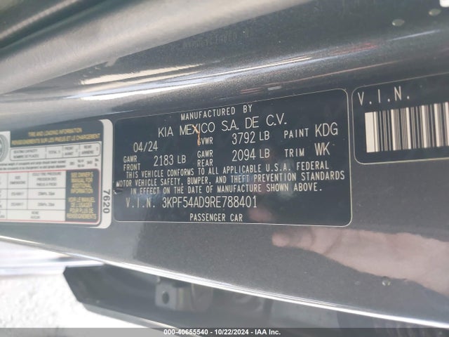 KIA Forte Gt-line 2024 3KPF54AD9RE788401 Image 9