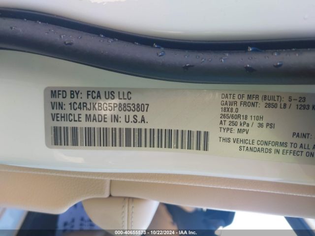 1C4RJKBG5P8853807 Jeep Grand Cherokee L Limited 4x4