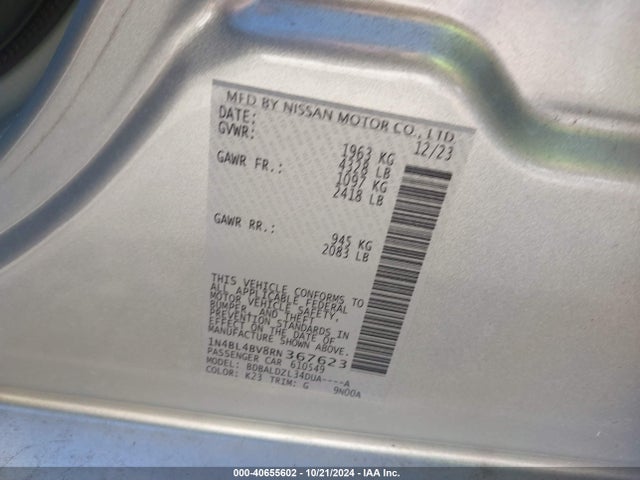 1N4BL4BV8RN367623 Nissan Altima S Fwd