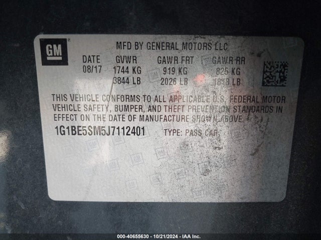 Chevrolet Cruze Lt Auto 2018 1G1BE5SM5J7112401 Image 9