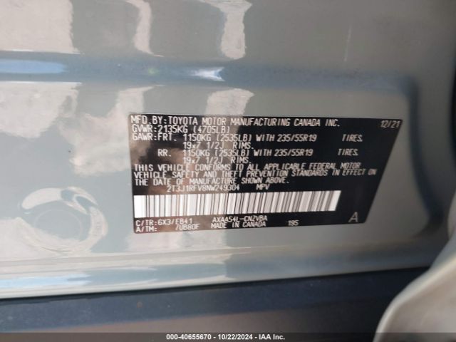 2T3J1RFV8NW249304 Toyota Rav4 Adventure