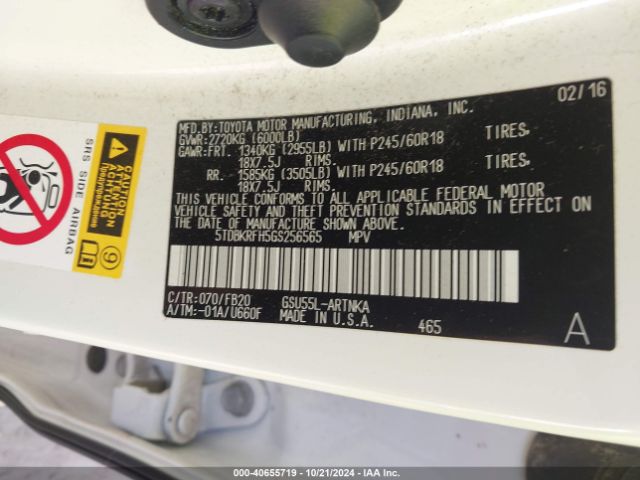 5TDBKRFH5GS256565 Toyota Highlander Le V6