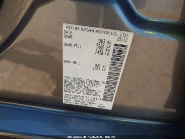 1N4BL4BV8PN327863 Nissan Altima S Fwd