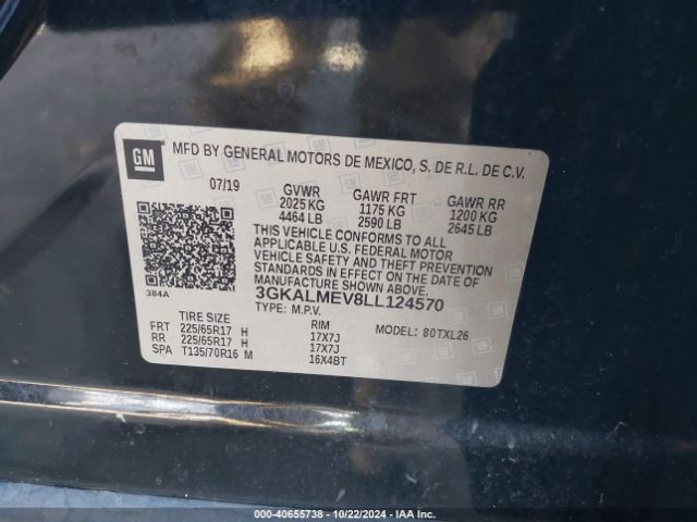 3GKALMEV8LL124570 GMC Terrain Fwd Sle