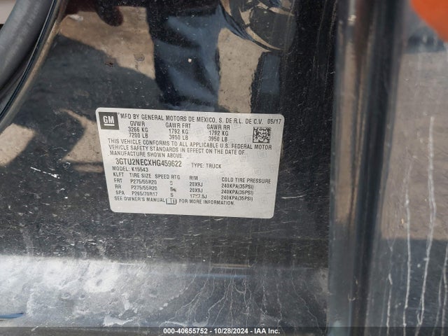 3GTU2NECXHG459622 GMC Sierra 1500 Slt