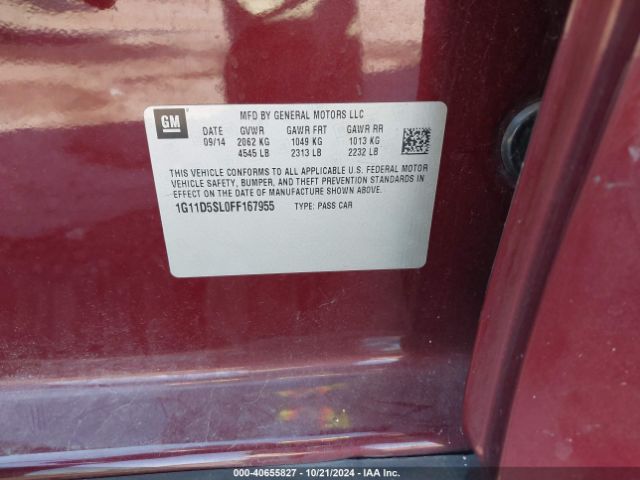 1G11D5SL0FF167955 Chevrolet MALIBU 2LT
