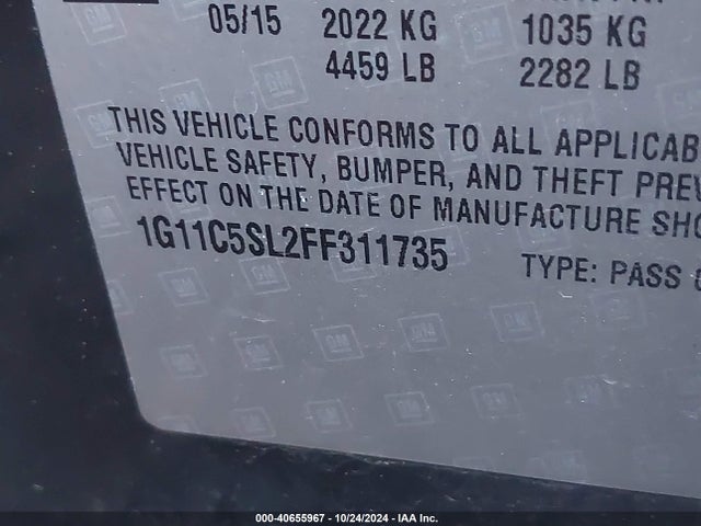 1G11C5SL2FF311735 Chevrolet MALIBU 1LT