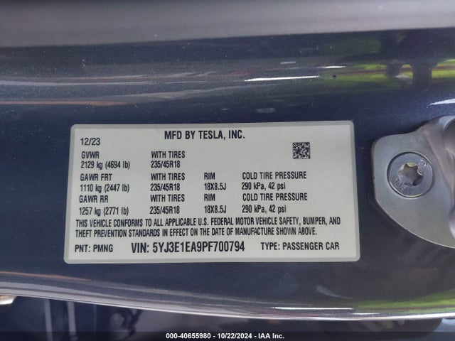 2023 TESLA MODEL 3 5YJ3E1EA9PF700794 Photo 8