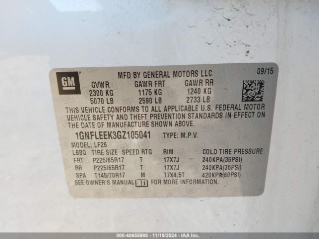 1GNFLEEK3GZ105041 Chevrolet EQUINOX LS