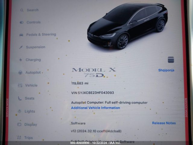 5YJXCBE23HF043093 Tesla Model X 100d/75d/90d