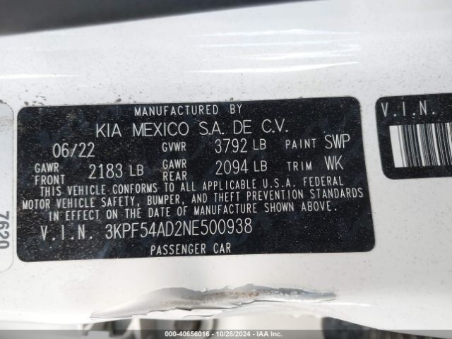 2022 KIA FORTE 3KPF54AD2NE500938 Photo 8